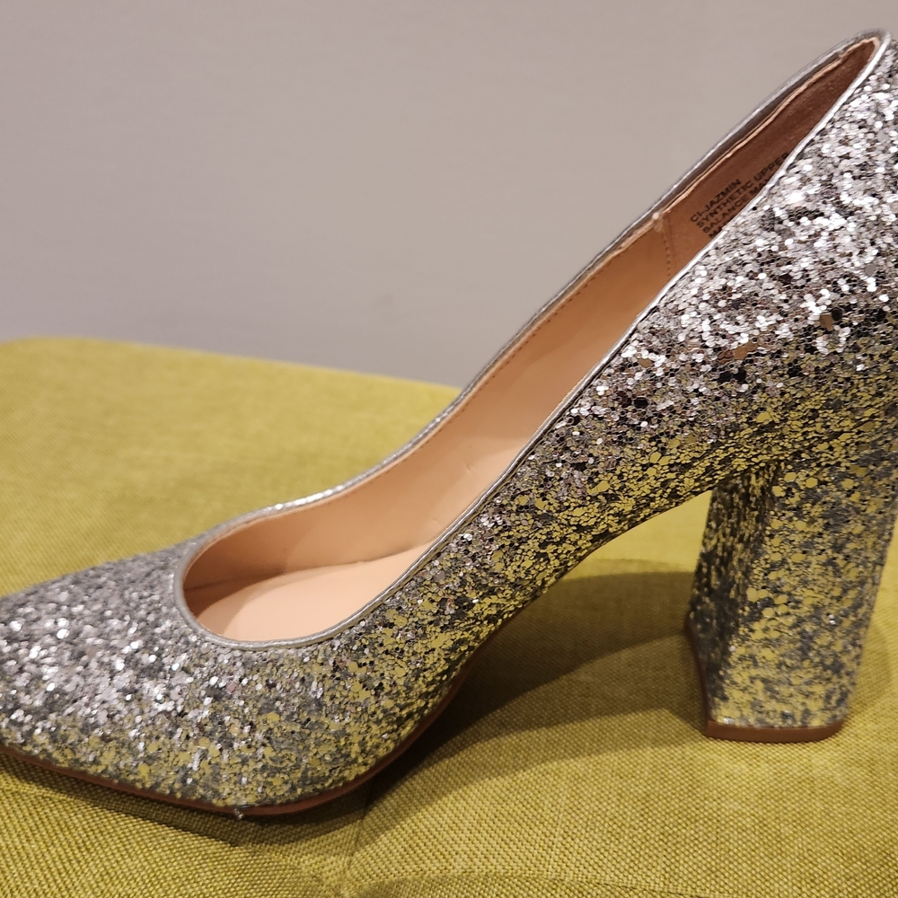 Crown & Ivy Silver Glitter Heels